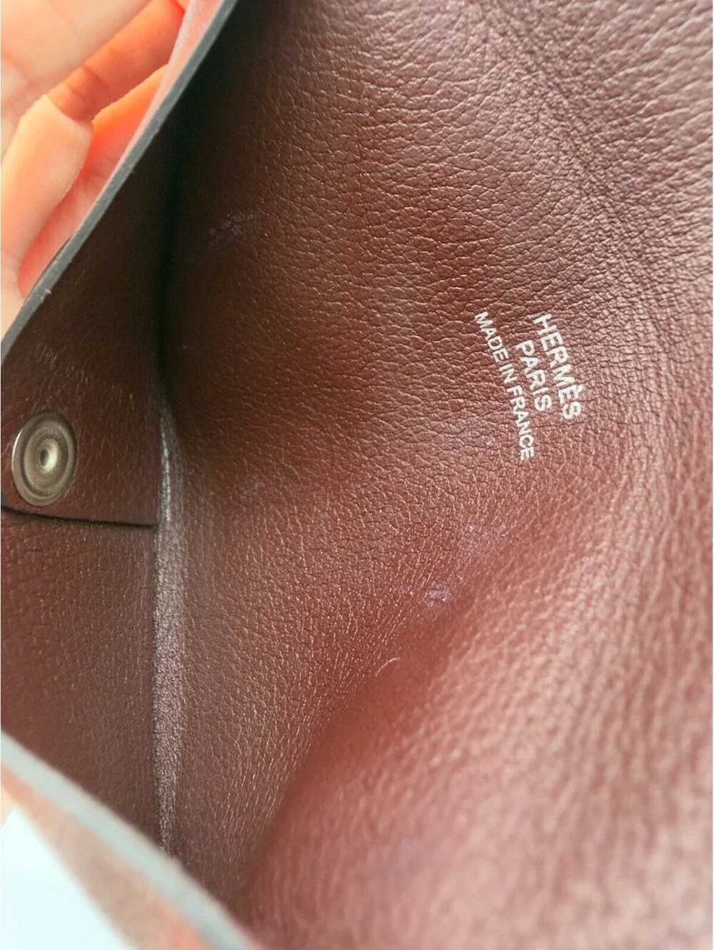 Authentic Hermes Calvi Card Holder Business Card Case Terre